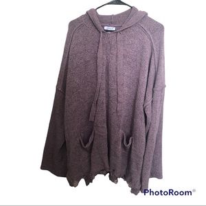 2X mauve white birch distressed hoodie nwot